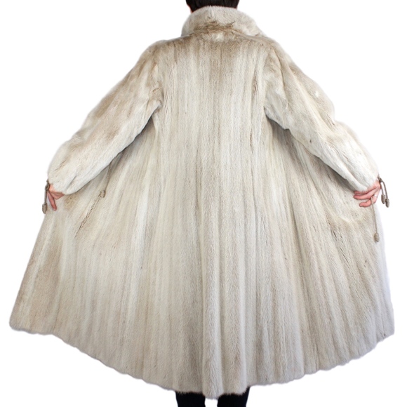 Unique Long Blush Real Mink Fur Coat w/Rope Ties! - Used Small - Picture 5 of 8